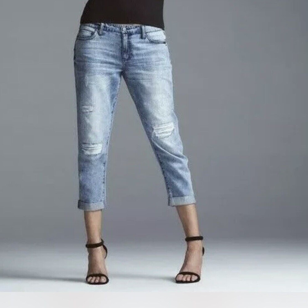 Liverpool Cameron Cropped Boyfriend Jeans Stockton Destruct  Size 25 Distressed